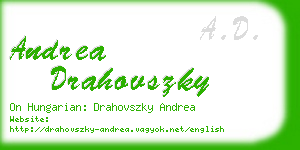 andrea drahovszky business card